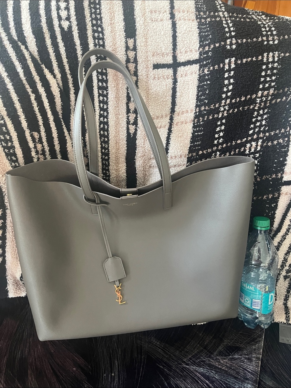 Saint Laurent Grey East West Shopper Tote